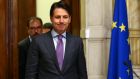Italy’s prime minister-designate Giuseppe Conte: markets are tumbling on fears the Eurosceptic government will go on a spending spree.  Photograph: Tony Gentile