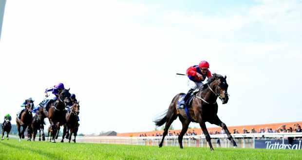 Romanised ridden by jockey Shane Foley on the way to winning the Tattersalls Irish 2,000 Guineas  at the Curragh. Photograph: PA Wire