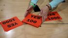 Yes cards are seen at a count centre. Photograph: PA 