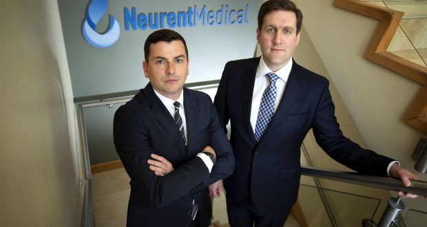 Neurent Medical founders David Townley, chief technology officer and Brian Shields, chief executive: The company hopes to begin the first of two clinical trials next year, possibly in the US. Photograph: Michael Dillon