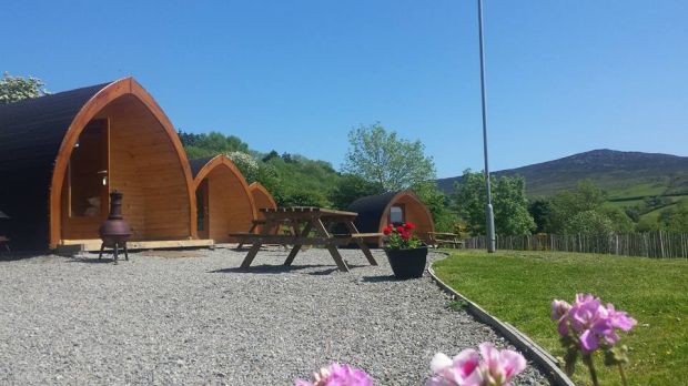 Wooden pods at East Coast Adventure in Co Down