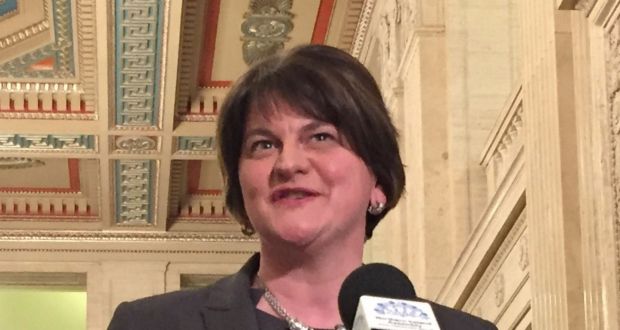  DUP leader Arlene Foster: “For us our only red line is that we are not treated any different from the rest of the United Kingdom, that there are no trade barriers put up between Northern Ireland and our biggest market, which, of course, is Great Britain.”  Photograph: PA Wire