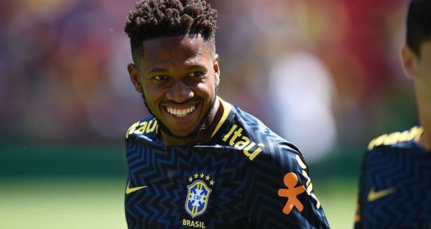 Brazil’s midfielder Fred at Anfield in Liverpool for an international friendly with Croatia  on Sunday. Photograph: Oli Scarff/AFP/Getty Images