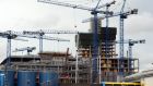 Construction cranes over Dublin’s south docklands