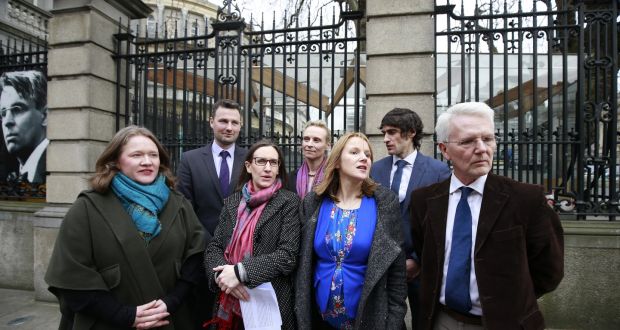 The Medical Alliance for a No Vote campaigning at the Dáil in March. ‘Enabling conscientious objection to abortion for medical professionals is not considered controversial in Britain and Ireland – but it should be.’ File photograph: Nick Bradshaw