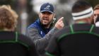 Australia coach Michael Cheika speaks to his players during a training session, ahead of their second Test match against Ireland. Photo: William West/Getty Images
