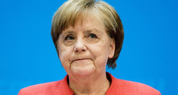 A dispute with her allies in the Bavarian Christian Social Union (CSU) over migration threatens Angela Merkel’s coalition. Photograph: Clemens Bilan/EPA