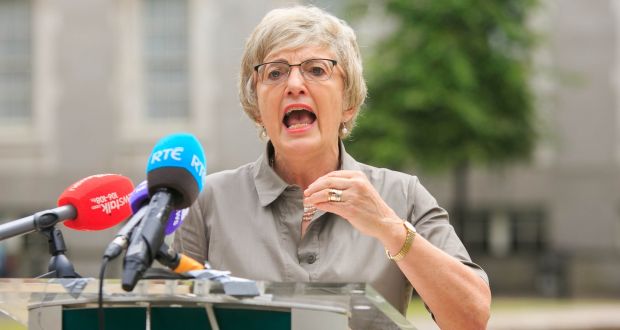 Minister for Children Katherine Zappone speaking to media in response to the findings of the Hiqa report into Tusla on Tuesday. Photograph: Gareth Chaney/ Collins