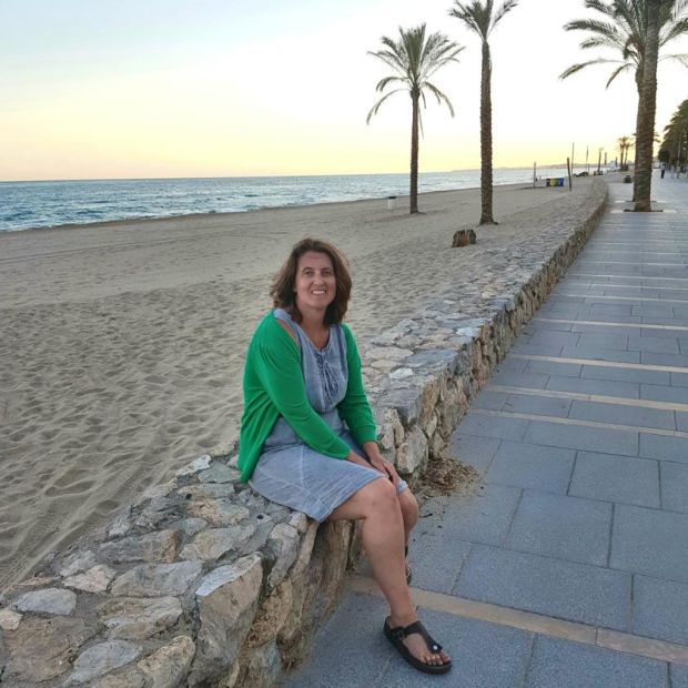 Great escape: Arlene Harris in Spain; if your accommodation isn’t everything you were expecting, the area may still have lovely walks and beautiful beaches, so get out and enjoy those