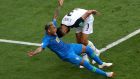 Falling over in the box...  a bar in Rio de Janeiro says it will serve a free round of beer during Brazil’s match against Serbia every time Neymar executes what is increasingly his on-field signature – the elaborate tumble at the merest hint of contact. Photograph: Lee Smith/Var Reuters