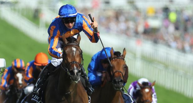 Donnacha O’Brien rides Forever Together to victory in the Investec Oaks at at Epsom Downs in June. Photograph: Getty Images  