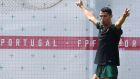 Cristiano Ronaldo  during a training session at the team’s base in Kratovo before the last 16 clash with Uruguay in which he will be up against some familiar foes. Photograph: Francisco Leong/AFP/Getty 