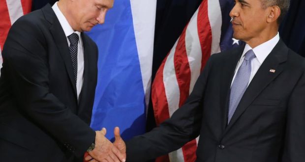 From cold war to hot peace: Vladimir Putin and Barack Obama meet in 2015. Photograph: Chip Somodevilla/Getty