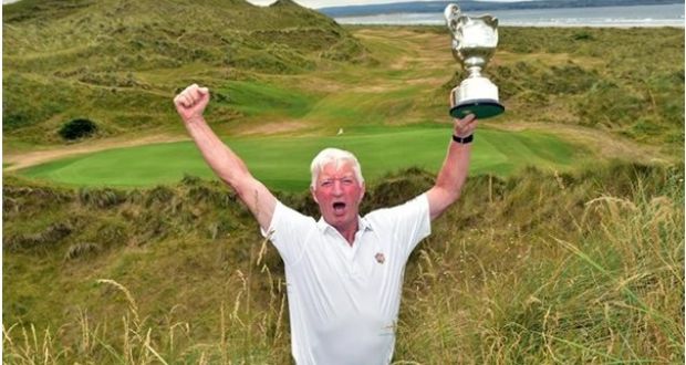 Maurice Kelly from Naas who won his fifth Irish Seniors Close Championship at Enniscrone. Photograph: Cashman Photography