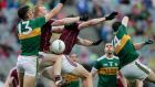 Kerry and Galway in action at Croke Park. The game got off to such a slow-burning start that the crowd fell quiet and we could hear every ball being called for. Photograph: Laszlo Geczo/Inpho 