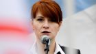 Mariia Butina, then leader of a pro-gun organization in Russia, pictured on Sunday, April 21st, 2013 speaking to a crowd during a rally in support of legalising the possession of handguns in Moscow. Photograph: AP