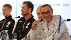 Chelsea’s new head coach Maurizio Sarri talks to the media during a press conference at Optus Stadium in Perth, Australia on Friday. Photograph:  Paul Kane/Getty Images