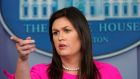 White House press secretary Sarah Huckabee Sanders announced that the president is “exploring the mechanism” for revoking the security clearance of ex-intelligence chiefs, including former CIA director John Brennan, former director of national intelligence James Clapper and former FBI chief James Comey.  Photograph: Kevin Lamarque/Reuters