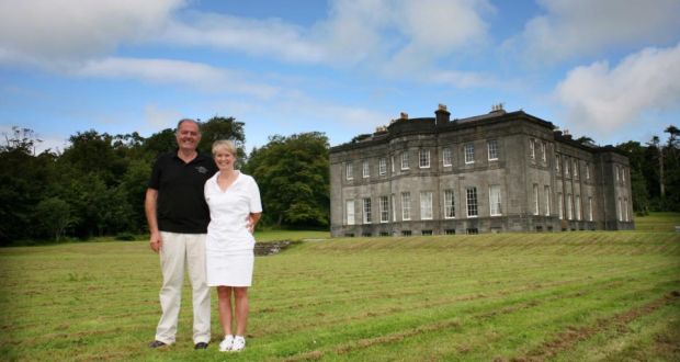 Eddie Walsh and Constance Cassidy at Lissadell House. Mr Walsh  said he has tried a number of different providers but has never got a satisfactory broadband connection. Photograph: Brian Farrell