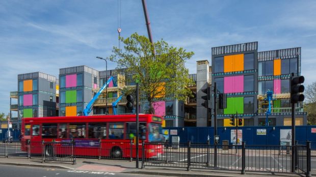 Four-storey modular apartments in Lewishham, London