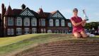 England’s Georgia Hall with the trophy after she wins the Ricoh Women’s British Open at Royal Lytham & St Annes Golf Club. Photograph: Richard Sellers/PA Wire