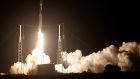 TheFalcon 9 SpaceX rocket lifts off from the Cape Canaveral Air Force Station Complex 40 launch pad inFlorida