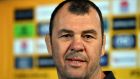Australia coach Michael Cheika: has blooded some 30 players in the Test arena since the 2015 global showpiece. Photograph: Saeed Khan/AFP/Getty Images
