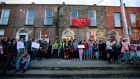 Activists who occupied a property on Summerhill Parade in Dublin have held several demonstrations outside the property, attended by large groups of supporters. Photograph: Nick Bradshaw