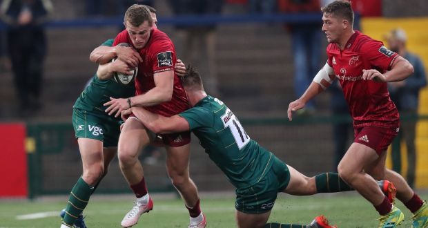 Munster’s Darren Sweetman in action against London Irish at Musgrave Park in Cork. Photograph: Billy Stickland/Inpho