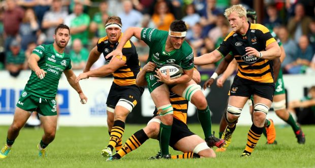Connacht’s James Connolly carries against Wasps. Photograph: James Crombie/Inpho