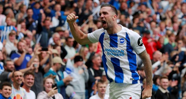 Shane Duffy scored Brighton’s second against Manchester United. Photograph: Aldrew Coulridge/Reuters