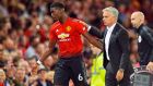  José Mourinho with  Paul Pogba at Old Trafford: if the 25-year-old’s erratic form continues to be a head-scratcher his manager it becomes a bigger conundrum with each match. Photograph:    Peter Powell/EPA 
