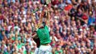 Galway’s Cathal Mannion and Dan Morrissey of Limerick in action during the All-Ireland final. Photograph: Ryan Byrne/Inpho