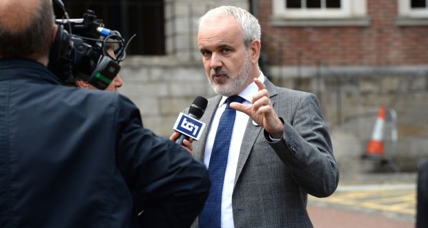 Colm O Gorman, Director Amnesty International Ireland, and an abuse survivor at Dublin Castle during the visit of Pope Francis. Photograph: Cyril Byrne/ The Irish Times