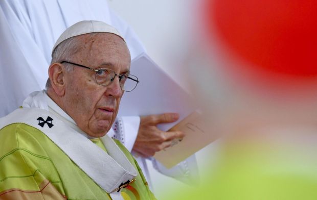 Pope Francis celebrates the closing Mass at the World Meeting of Families in the Phoenix Park, in Dublin. Photograph: Ciro Fusco/EPA