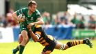 Jack Carty in action against Wasps during the pre-season friendly at Dubarry Park, Athlone.  Photograph: James crombie/James Crombie