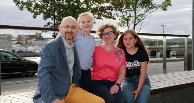 Wojciech and Monika Kostka with their children Ewa (8) and Maja (12) in Arklow. Photograph: Nick Bradshaw/The Irish Times