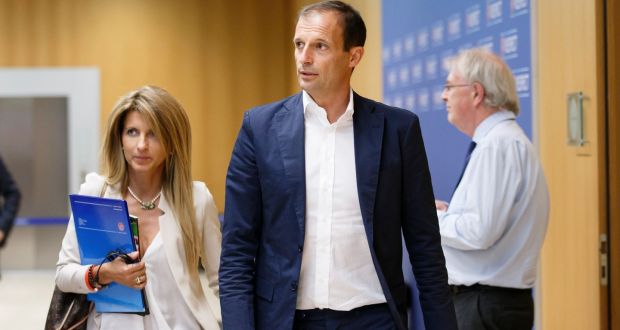  Juventus coach  Massimiliano Allegri leaves the meeting after the   Uefa Elite Club Coaches Forum, at the Uefa headquarters in Nyon, Switzerland. Photograph: EPA