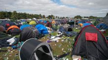 Abandoned tents and rubbish litter a campsite after Electric Picnic. Photograph: Dave Meehan/The Irish Times
