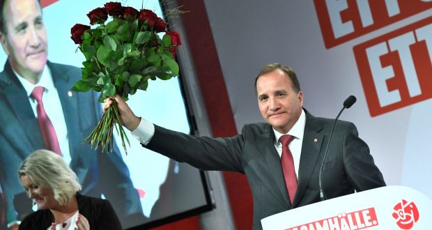 Social Democrats prime minister Stefan Löfven. All “decent” parties in Sweden had a moral responsibility to try new things for a stable government, he said. Photograph: Getty Images