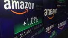 The Amazon logo and stock price information   at the Nasdaq market site in New York on  September 4th, the day Amazon  became a trillion dollar company. Photograph:   Reuters