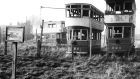Three old Dublin trams on a site near Sutton railway station in 1955. Photograph: Eddie Kelly