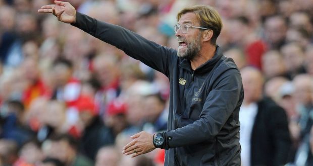   Liverpool manager Jürgen Klopp:  We need to be on our top level for Spurs clash. Photograph:  Peter Powell/Reuters