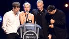 Wolf Alice accept the 2018 Hyundai Mercury Music Prize, in London. Photograph: Ian West/PA Wire