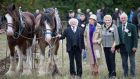  President Michael D Higgins and his wife, Sabina, the National Ploughing Association director Anna May McHugh,  and chairman of the National Ploughing Association, Denis Keohane. Photograph: Tom Honan