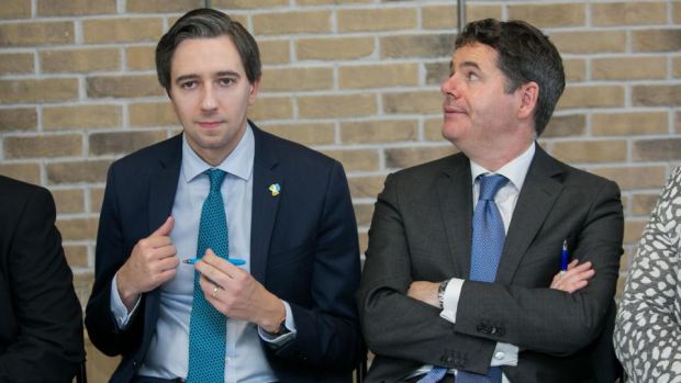 From left, Minister for Health, Simon Harris, and Minister for Finance, Paschal Donohoe: In July 2017, Mr Harris announced he had obtained approval to move ahead with the legislation. Photograph: Gareth Chaney Collins