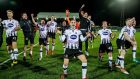 Dundalk players celebrate after beating Derry City in the SSE Airtricity League Premier Division game at Oriel Park. Photograph: Morgan Treacy/Inpho