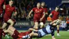 Tomos Williams of Cardiff Blues scoring a try against Munster at Arms Park, Cardiff.  Photograph: Billy  Stickland/Inpho