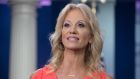 Kellyanne Conway: ‘I feel very empathetic, frankly, towards victims of sexual assault and sexual harassment and rape.’ Photograph:   Nicholas Kamm/AFP/Getty Images