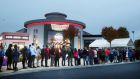 People queue at 6.30am for the opening of   Krispy Kreme in Blanchardstown. Photograph: Leon Farrell/Photocall